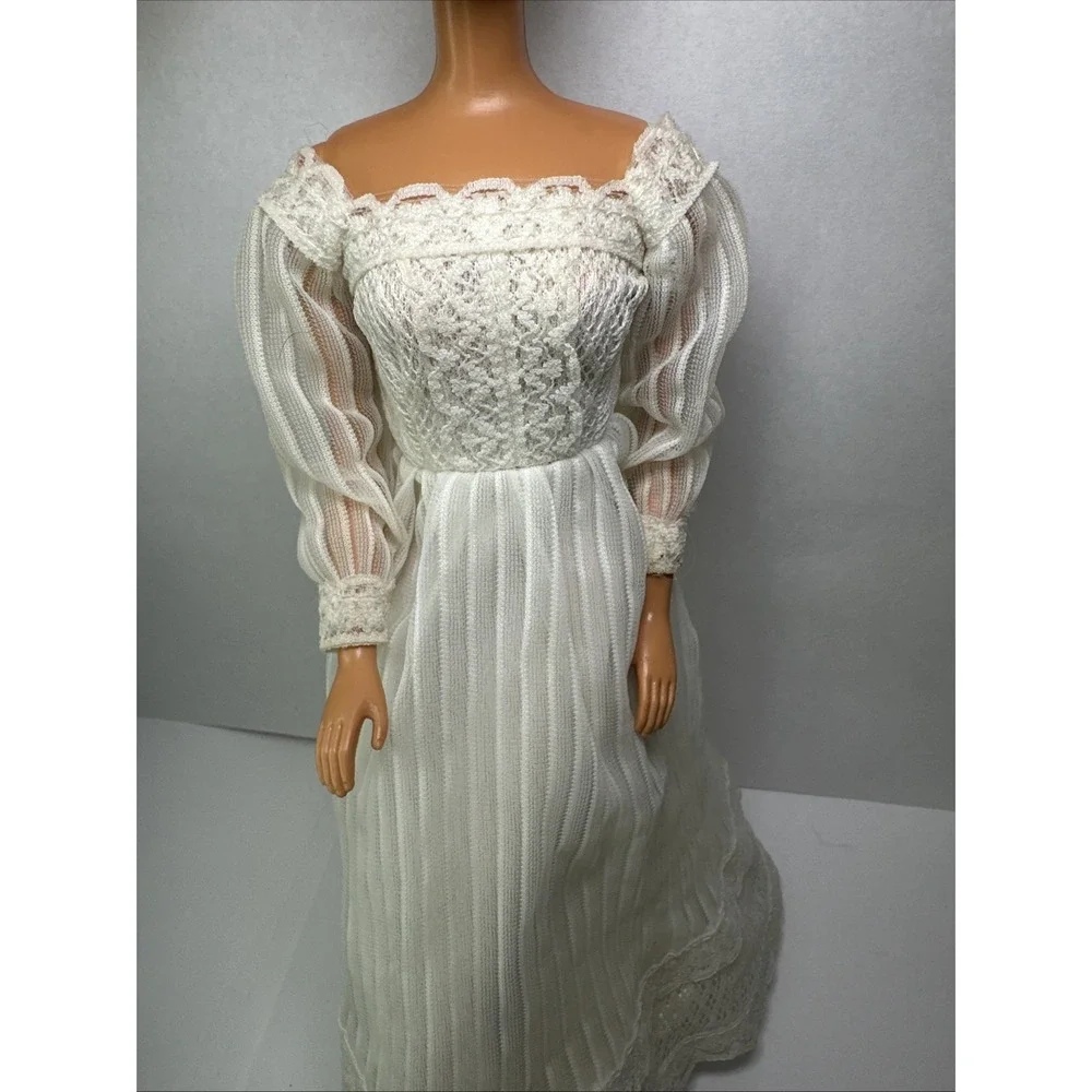 1979 Barbie Here Comes the Bride Dress #1416 Vintage White Wedding Gown Mattel